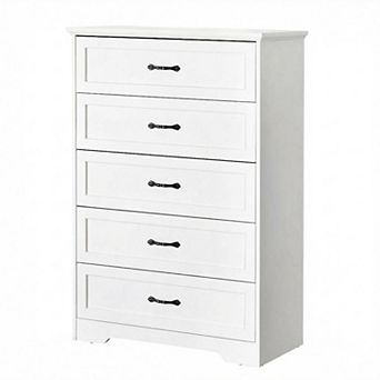 Multi-Drawer Wood Dresser for Bedroom, Farmhouse Chest of Drawers Storage Cabinet