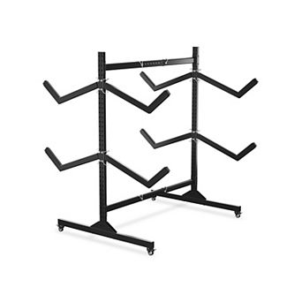 Double-Sided 2 tier Kayak Stand, Expandable Steel SUP Paddle Board Storage Rack