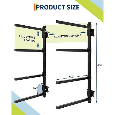 Heavy Duty Freestanding Kayak Storage Rack, Steel Canoe and SUP Paddle Board Stand