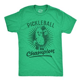 Mens Funny T Shirts Pickleball Champion Sarcastic Pickleball Lovers Graphic Novelty Tee for Men