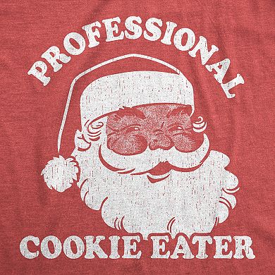 Mens Funny T Shirts Professional Cookie Eater Sarcastic Christmas Graphic Santa Tee for Men