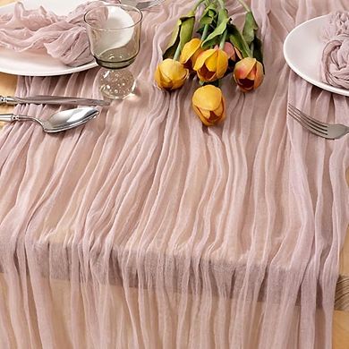 Cheesecloth Table Runner, Boho Gauze Fabric, Decorative for Wedding & Party