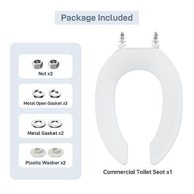 Heavy Duty Commercial Toilet Seat Elongated Plastic Replacement Toilet Lid