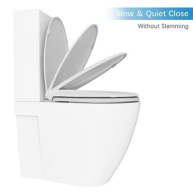 Premium Slow Close Toilet Seat Heavy Duty Plastic Toilet Lid Replacement Standard