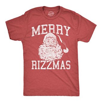 Mens Funny T Shirts Merry Rizzmas Sarcastic Christmas Santa Graphic Novelty Xmas Tee for Men