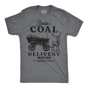Mens Funny T Shirts Santas Coal Delivery Service Sarcastic Xmas Graphic Tee for Men