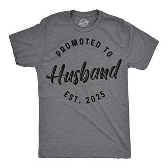 Mens Funny T Shirts Promoted to Husband 2025 Sarcastic Family Marriage Graphic Tee for Men