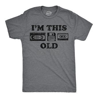 Mens Funny T Shirts Im This Old Sarcastic Retro Video Tape Graphic Novelty Tee for Men