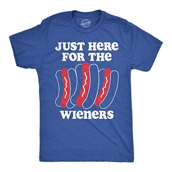 Mens Funny T Shirts Just Here for The Wieners Sarcastic Cookout Graphic Novelty Tee for Men