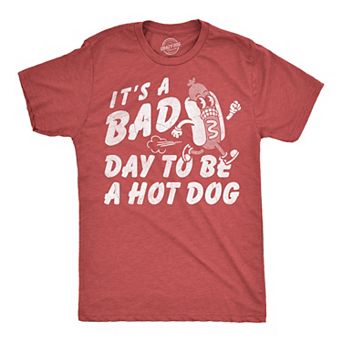 Mens Funny T Shirts Its A Bad Day to Be A Hotdog Sarcastic Fourth Of July Graphic Novelty Tee