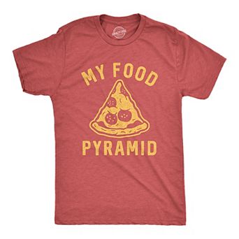 Mens Funny T Shirts My Food Pyramid Sarcastic Pizza Graphic Novelty Tee For Men