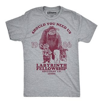 Mens Funny T Shirts Labyrinth Fellowship Adventure Co Jim Henson's Jim Movie Tee For Guys