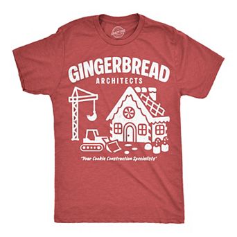 Mens Funny T Shirts Gingerbread Architects Sarcastic Christmas Cookie Graphic Novelty Tee For Men