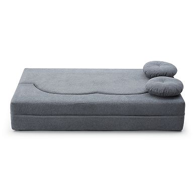 Merax Folding Sofa Bed with Pillow, Twin Sleeper Sofa, Floor & Futon Loveseat Couch