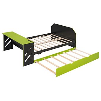 Merax Full Size Wood Daybed with Twin Size Trundle