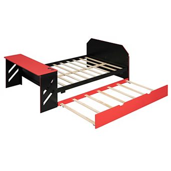Merax Full Size Wood Daybed with Twin Size Trundle