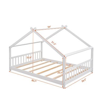 Merax Full Size House Bed Wood Bed