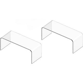 Great Ambitions Clear Cabinet Shelf Organizers,2 pk Shelf Risers Kitchen Cabinets,Soda Cans and Cup