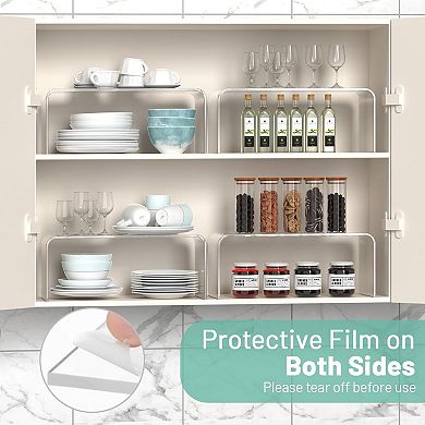 Great Ambitions Clear Cabinet Shelf Organizers,2 Pk Shelf Risers Kitchen Cabinets,Soda Cans and Cup