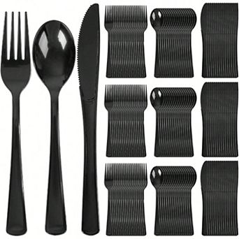 300 pc Heavy Duty Plastic Silverware Set for Large Events