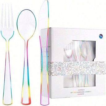300 pc Heavy Duty Plastic Silverware Set for Large Events