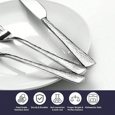 18/10 Stainless Flatware Set with Steak Knives & Organizer