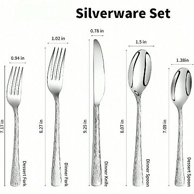 18/10 Stainless Flatware Set with Steak Knives & Organizer