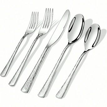 18/10 Stainless Flatware Set with Steak Knives & Organizer