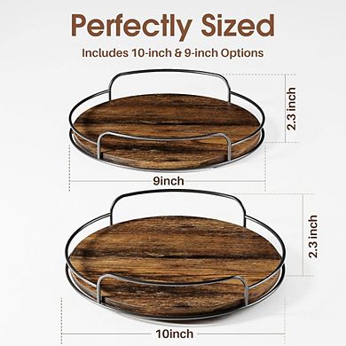 Great Ambitions 2 Pack 9'' 10'' Lazy Susan Turntable Organizer for Kitchen Cabinet, Pantry or Vanity