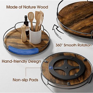 Great Ambitions 2 Pack 9'' 10'' Lazy Susan Turntable Organizer for Kitchen Cabinet, Pantry or Vanity