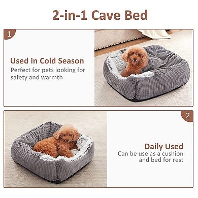 Snuggle Into Luxury: Machine-Washable Cave Bed Hooded Blanke