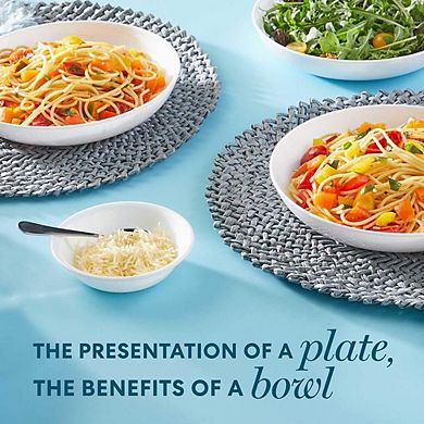 Great Ambitions 4-Pc 30oz Stacking Pasta Bowls, Microwave/Dishwasher Safe, White
