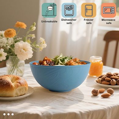 JUANWANG 6-Pack Unbreakable Wheat Straw Bowls, 40oz Thick Microwave & Dishwasher Safe