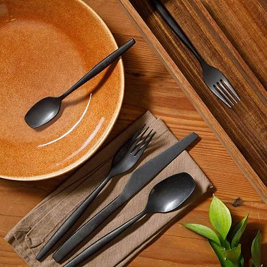 20 Piece Stone-Washed Gold Flatware 18/10 Steel Set