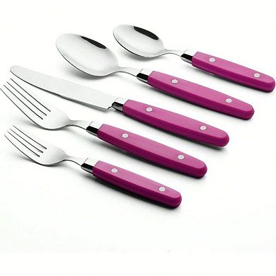 20-Piece Retro Studded Stainless Steel Cutlery Set