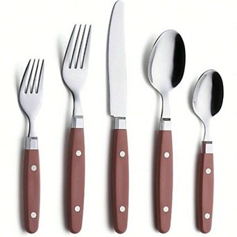 20 pc Retro Studded Stainless Steel Cutlery Set