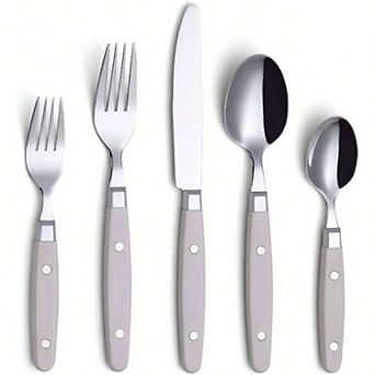 20 pc Retro Studded Stainless Steel Cutlery Set