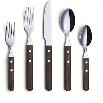 20 pc Retro Studded Stainless Steel Cutlery Set