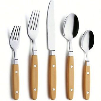 20 pc Retro Studded Stainless Steel Cutlery Set