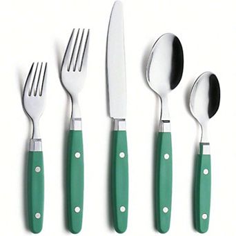 20 pc Retro Studded Stainless Steel Cutlery Set