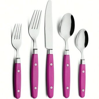 20 pc Retro Studded Stainless Steel Cutlery Set
