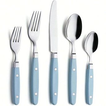 20 pc Retro Studded Stainless Steel Cutlery Set