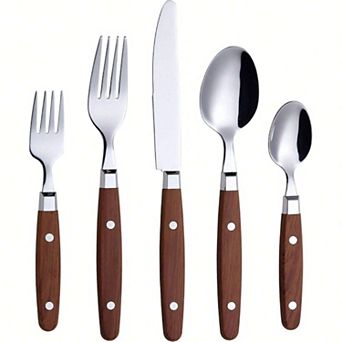 20 pc Retro Studded Stainless Steel Cutlery Set