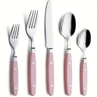 20 pc Retro Studded Stainless Steel Cutlery Set