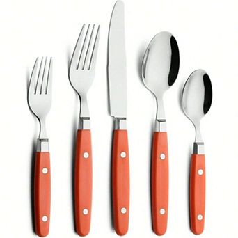 20 pc Retro Studded Stainless Steel Cutlery Set