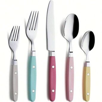 20 pc Retro Studded Stainless Steel Cutlery Set