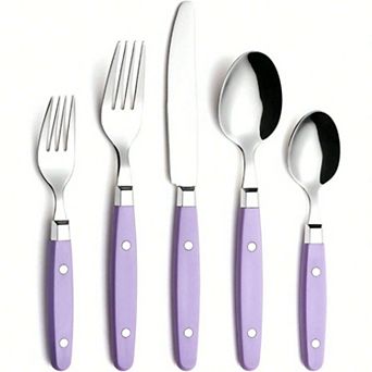 20 pc Retro Studded Stainless Steel Cutlery Set