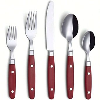 20 pc Retro Studded Stainless Steel Cutlery Set