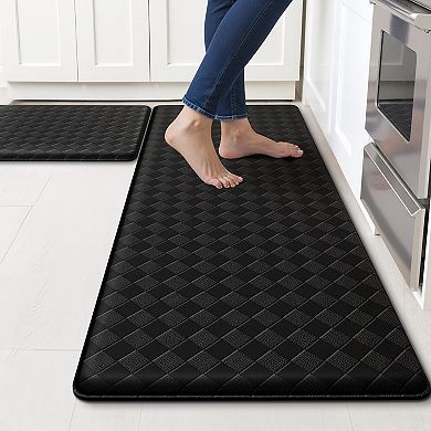 Kitchen Mats, 2PCS Kitchen Rugs, Cushioned Anti Fatigue Kitchen Mats for Floor, Non-Slip Standing