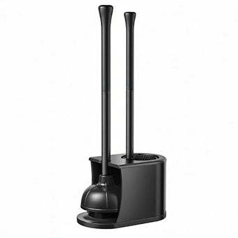 KAUFLY 2 in 1 Toilet Plunger Brush Set 304 Stainless Steel Rustproof Heavy Duty